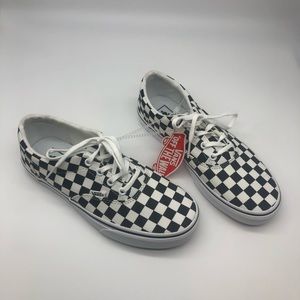 Brand New! Size 8 women’s Vans lace up checkered shoes or men’s size 6.5